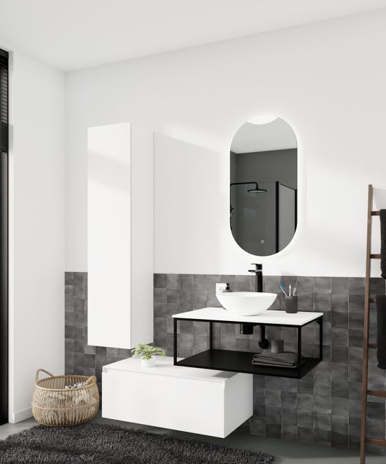 Storke Edge Modulo meuble sous-lavabo suspendu 85 x 48 cm blanc brillant 1 tiroir