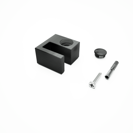 Balmani Modular bevestigingsblok glas mat zwart