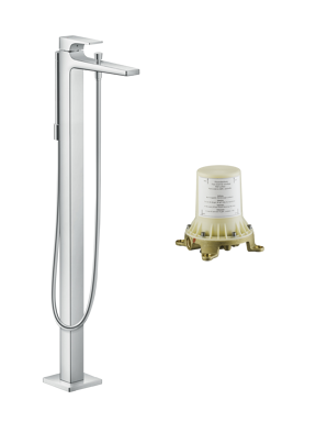 Hansgrohe Metropol Badewannenarmatur: Freistehend, Mischarmatur, Chrom glänzend