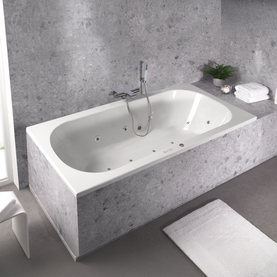Luca Varess Rosala Whirlpool: 180 x 80 cm, Acryl, Weiß glänzend