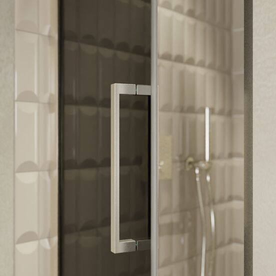 Balmani Senses Design douche draaideur links 90 cm x 210 cm Rookglas, Brushed CoolMetal profielen