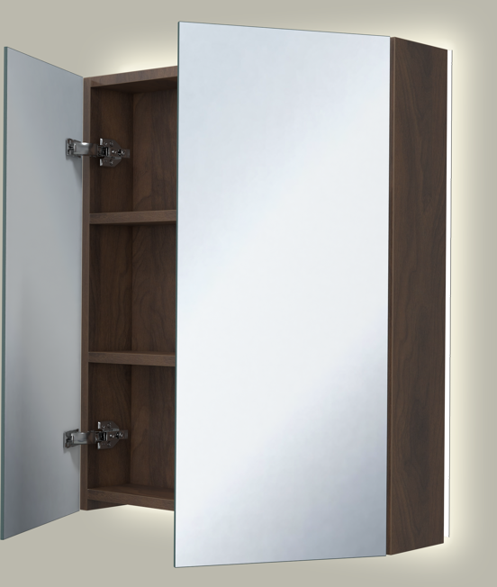 Storke Reflecta spiegelkast 65 x 75 cm notelaar met spiegelverlichting