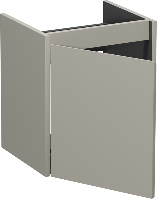 Storke Seda zwevende wastafelonderkast 45 x 35 cm zijdegrijs deur