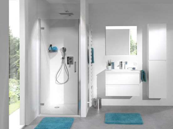 Luca Varess Nona douche draaideur 80 x 200 cm helder glas glans chroom profiel