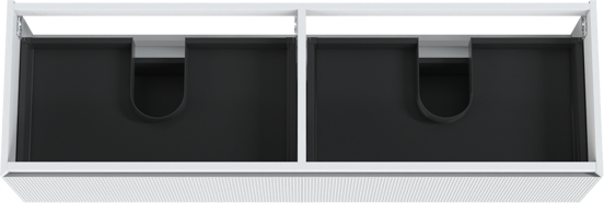 Balmani Fila hängender Waschbeckenunterschrank: 180 x 55 cm, Weiß Matt, 4 Schubladen