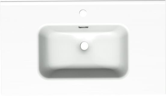 Linie Baro enkele wastafel mat witte porselein 80 x 46 cm