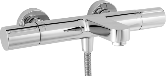 Blaufoss Onos Thermostat-Badewannenarmatur: Chrom glänzend
