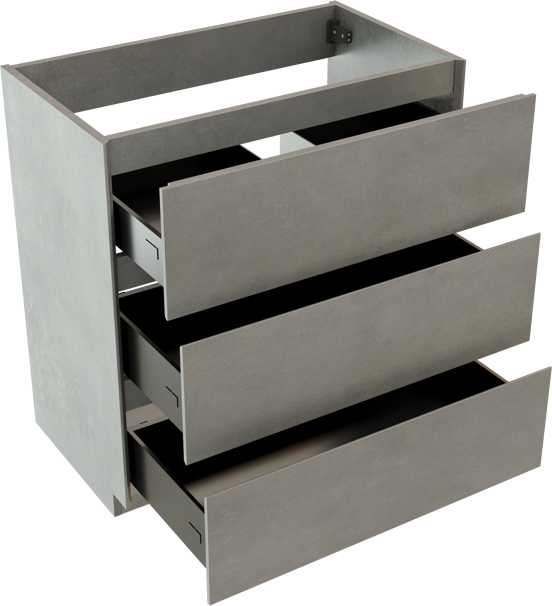 Storke Edge staande wastafelonderkast 80 x 46 cm beton donkergrijs 3 lades