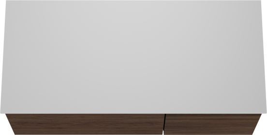 Balmani Forma meuble salle de bains suspendu 120 x 55 cm noyer américain avec Stretto tablette simple ou double en solid surface blanc mat, Nervure droite symétrique horizontale
