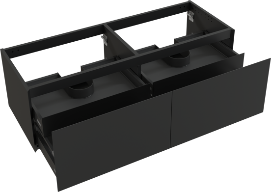 Balmani Idra meuble sous-vasque suspendu 150 x 55 cm noir mat 4 tiroirs