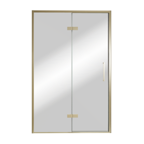 Balmani Senses Design douche draaideur links 140 cm x 210 cm Reflex spiegelglas, Brushed Champagne Gold profielen