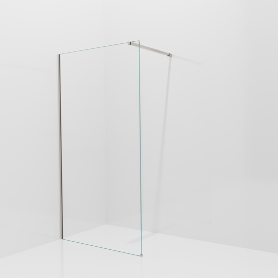 Balmani Modular Walk-In Dusche: 110 x 200 cm, Klarglas, inklusive Coating, Profil Brushed CoolMetal