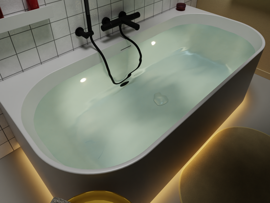 Luca Varess Laguna halfvrijstaand bad airmassage met LED 170 x 85 cm acryl mat wit