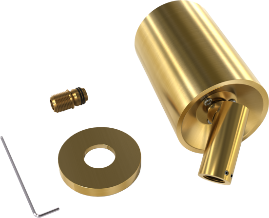 Blaufoss Luxor 90 Duschkopf Rund, 14 x 9 cm, Wandmontage, Brushed Gold