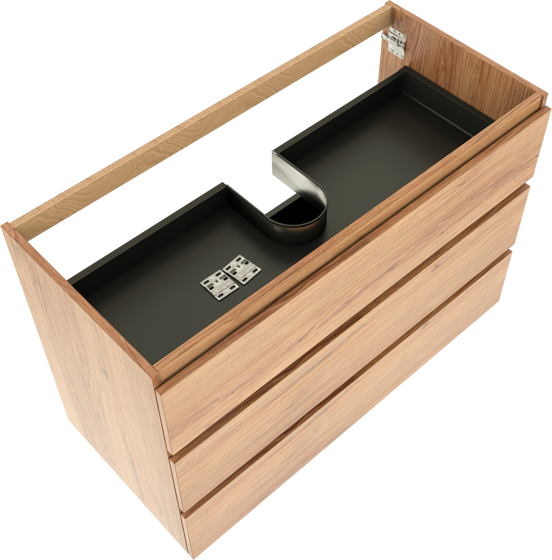 Balmani Lucida staande wastafelonderkast 120 x 55 cm teak 3 lades