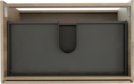 Storke Edge stehender Waschbeckenunterschrank: 85 x 52 cm, Eiche rustikal, 3 Schubladen
