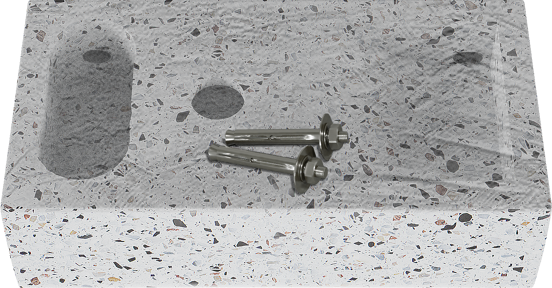 Balmani Mood Handwaschbecken: 36 x 18 cm, Bianco Nero Terrazzo