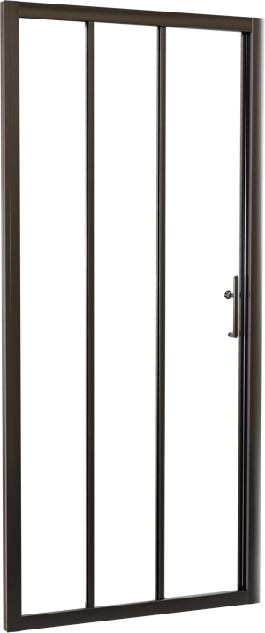 Linie Cadiz driedelige douche schuifdeur 90 cm x 190 cm Helder glas geborsteld chroom profiel
