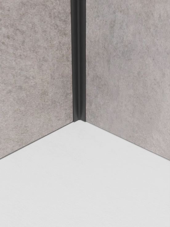 Linie Plato jeu de profilés panneaux muraux 210 cm noir mat Noir mat