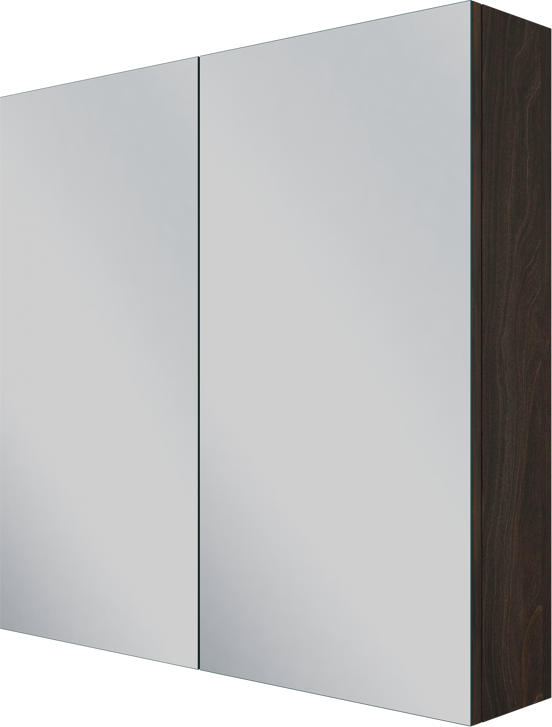 Linie Montro spiegelkast 80 x 75 cm donkere notenhout