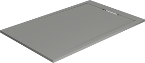 Balmani Andes Duschwanne: 140 x 90 cm, Solid Surface, Steingrau matt