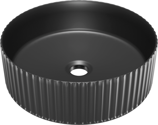 Luca Varess Verona vasque à poser porcelaine noir mat rond Ø 36 cm