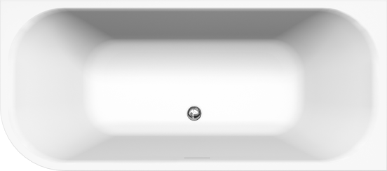 Luca Varess Mezzo baignoire d'angle droite duo 170 x 75 cm acrylique blanc mat