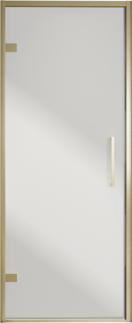 Balmani Senses Design douche draaideur links 90 cm x 210 cm Reflex spiegelglas, Brushed Champagne Gold profielen, met coating