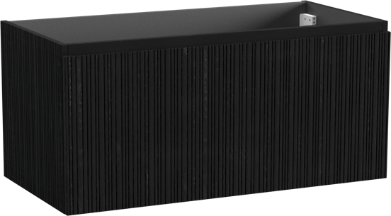 Storke Ribs zwevende wastafelonderkast 105 x 52 cm zwarte eik 2 lades