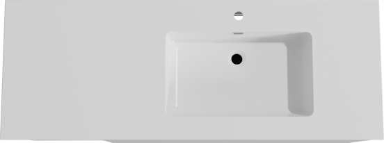 Storke Edge meuble salle de bains suspendu 140 x 52 cm blanc brillant avec Diva plan vasque asymétrique à droite en marbre composite blanc brillant