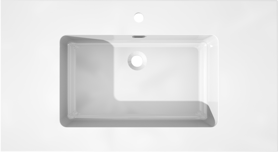 Storke Diva enkele wastafel glanzend composiet marmer 95 x 52 cm