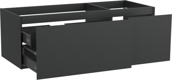 Balmani Idra meuble sous-lavabo suspendu 135 x 55 cm asymétrique gauche noir mat 4 tiroirs