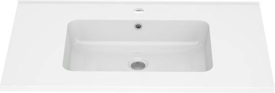 Linie Vano plan simple marbre composite brillant 80 x 46 cm