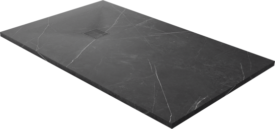 Luca Varess Suite douchebak 140 x 90 cm composietmarmer Marble Dark 