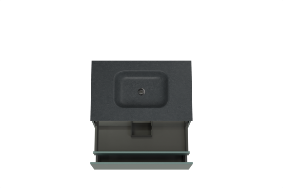 Balmani Sfera meuble salle de bains suspendu 90 x 55 cm forest avec Tablo Arcato plan simple en granit noir