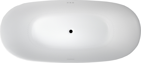 Luca Varess Bolla Whirlpool: Oval, mit Luftdüsen, 180 x 80 cm, Acryl, Weiß matt