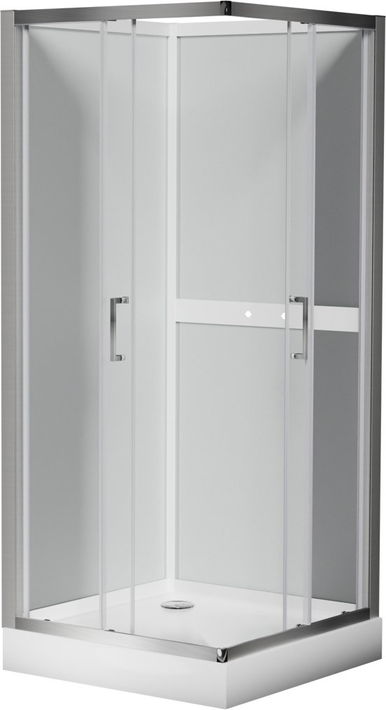 Luca Varess Talan douchecabine met schuifdeuren 90 x 90 cm helder glas mat chroom profiel