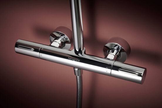 Hansgrohe Raindance Alive S Puro Showerpipe regendoucheset 300 1jet, Ecosmart met Ecostat element thermostaat glanzend chroom