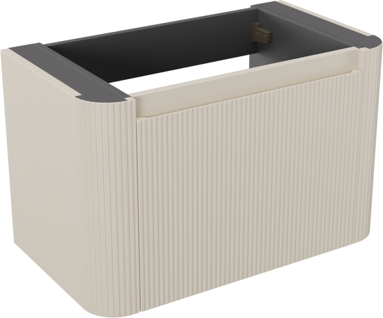 Storke Soft zwevende wastafelonderkast 80 x 46 cm Sand mat 2 lades vert. sym. Groef