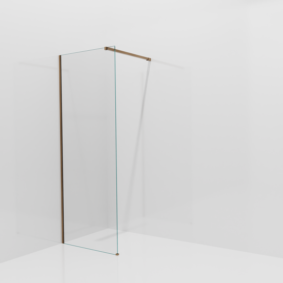 Balmani Modular douche à l'italienne: 80 x 200 cm, Verre transparent, avec coating, Profil Brushed Rosegold