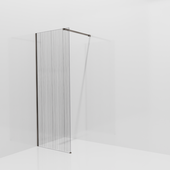 Balmani Modular Walk-In Dusche: 80 x 200 cm, Mikado, inklusive Coating, Profil Brushed GunMetal