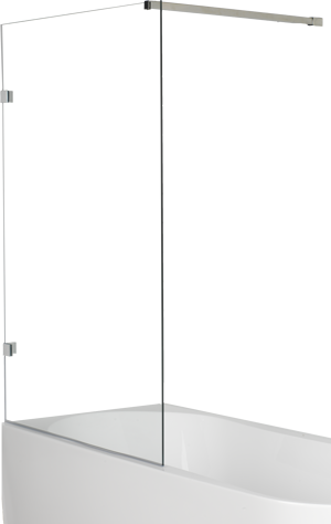 Luca Varess Solid Badewannenaufsatz: 95 cm, Klarglas, Chrom Profil