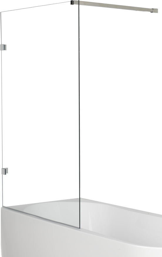 Luca Varess Solid pare-baignoire simple 95 cm verre clair profil chrome brillant