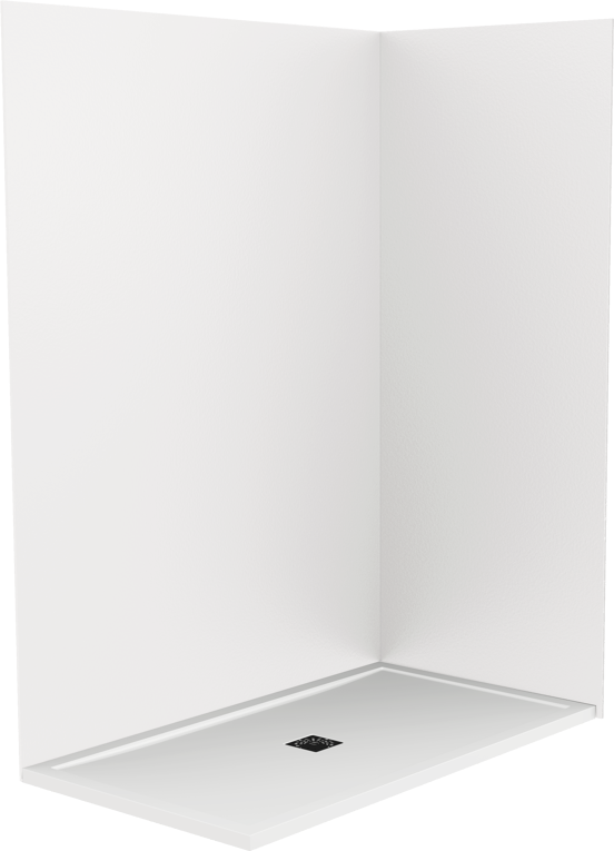 Balmani Zeno douchewandbekleding 180 x 90 x 260 cm composietmarmer mat wit leisteenstructuur
