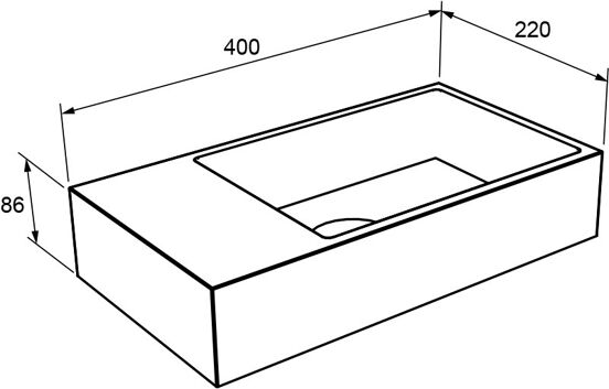 Storke Edge zwevend toiletmeubel 40 x 22 cm mat wit met Fada wastafel in matte Solid Surface