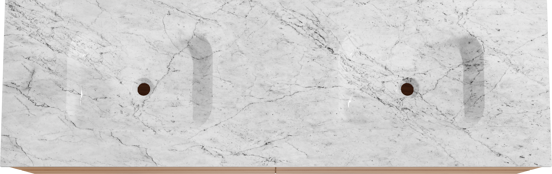 Balmani Mitra meuble salle de bains suspendu 180 x 55 cm teck avec Tablo Arcato double vasque en marbre carrara