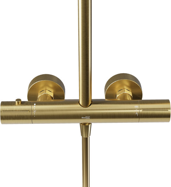 Blaufoss Round 300 colonne de douche de pluie mitigeur thermostatique Brushed Gold