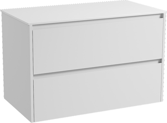 Storke Seda hängendes Möbelstück Set: 95 x 52 cm, Weiß matt, mit Tavola Einzel Waschtischplatte, Solid Surface Weiß matt