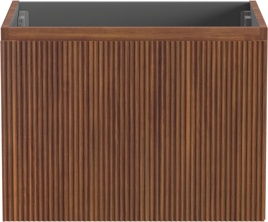 Storke Ribs meuble sous-vasque suspendu 65 x 52 cm noyer 2 tiroirs