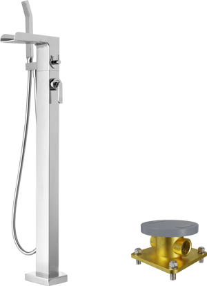 Blaufoss Fontana robinet baignoire îlot avec douchette chrome brillant